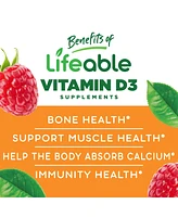 Lifeable Sugar Free Vitamin D 2,000 Iu Gummies - Bone Health And Immunity - Great Tasting Natural Flavor, Dietary Supplement Vitamins - 60 Gummies