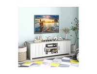 Slickblue Tv Stand with 2 Cabinets and Open Shelves for TVs up to 65 Inch