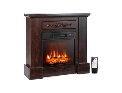 Slickblue 1400W Tv Stand Electric Fireplace Mantel with Remote Control
