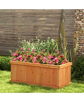 Slickblue Raised Garden Bed Wooden Planter Box -Orange