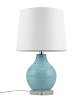 510 Design Blue Aqua Swirl Blown Glass Table Lamp