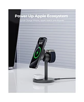 Aukey Lc-MC311 MagFusion 3-in-1 15W Qi2 & MfW Certified Magnetic Fast Wireless Charging Station 1.5ft Usb C-c Cable Included