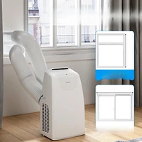 Slickblue 11500 Btu Dual Hose Portable Air Conditioner with Remote Control-White