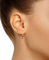 Pink Topaz Pear-Cut Solitaire Leverback Earrings (1 ct. t.w.) 10k Gold