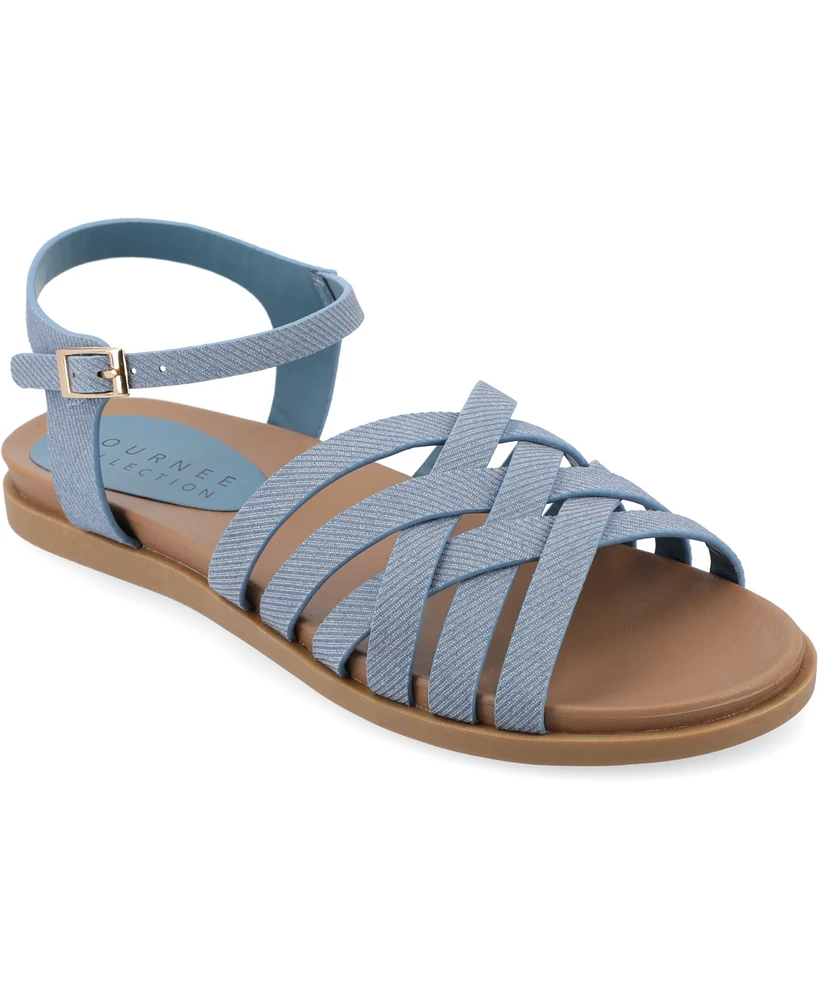 Journee Collection Women's Kimmie Strappy Flat Sandals