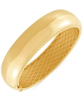 Polished Tube Hinge Wide Bangle Bracelet in 18k Gold-Plated Sterling Silver