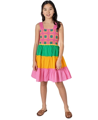 Rare Editions Big Girls Crochet Colorblocked Dress