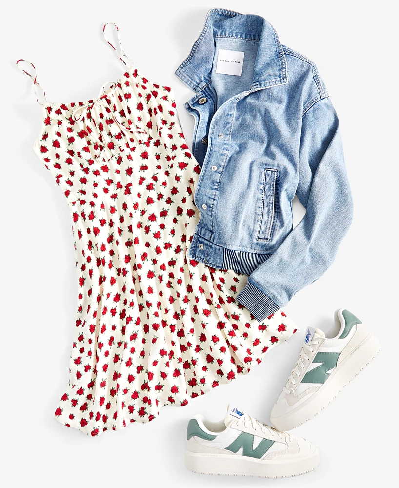Celebrity Pink Juniors' Denim Bomber Jacket