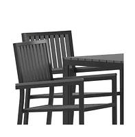 Tristan 5 Piece Indoor/Outdoor Dining Set With Table And Four Chairs With Poly Resin Slats