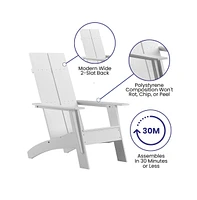 Set Of 4 Piedmont Modern All-Weather Poly Resin Wood Adirondack Chairs