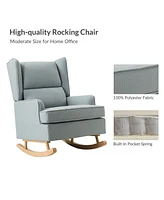 Batter son Modern Wingback Rocking Accent Chair With Solid Wooden legs