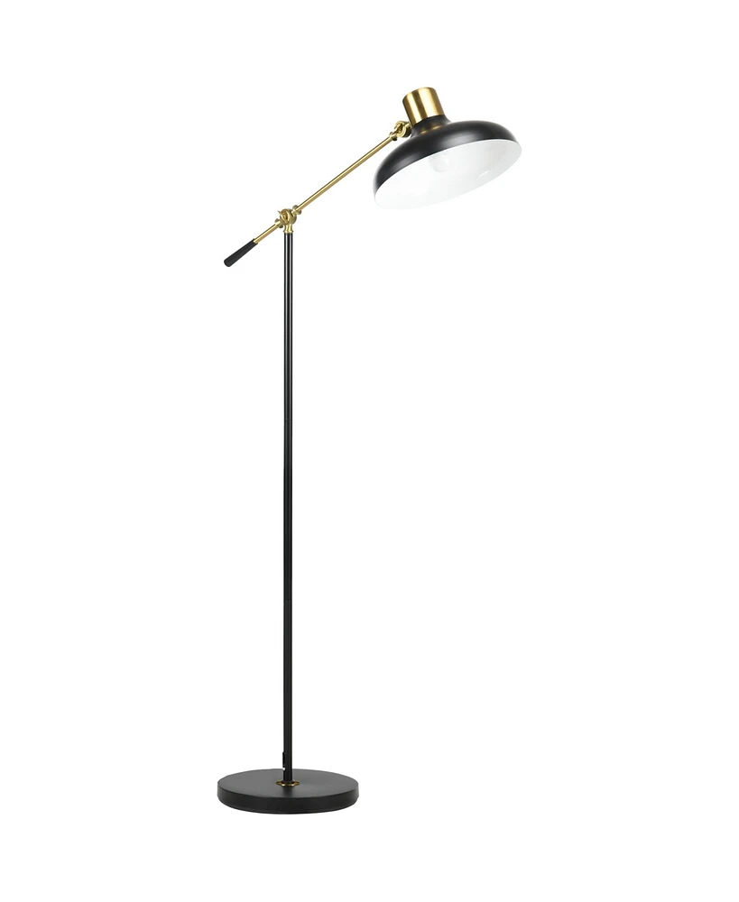 Homcom Industrial Floor Lamps for Living Room, Standing Lamp for Bedroom with Balance Arm, Adjustable Head and Height (Bulb not Included), Black