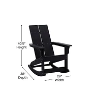 Wellington 3 Piece Patio Furniture Set Includes All-Weather Uv Treated Adirondack Rocking Chairs And Side Table