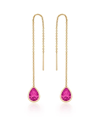 Ettika Gold Plated Chain and Crystal Dangle Earrings