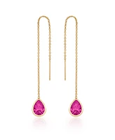 Ettika Gold Plated Chain and Crystal Dangle Earrings