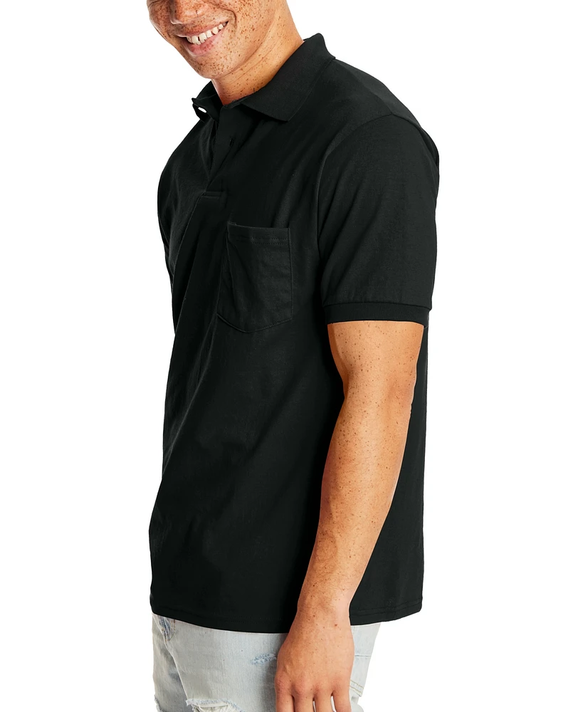 Hanes EcoSmart Men's Pocket Polo Shirt, 2-Pack