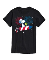 Hybrid Apparel Peanuts Fireworks Mens Short Sleeve Tee