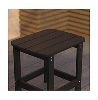 Merrick Lane Riviera Poly Resin Indoor/Outdoor All-Weather Adirondack Side Table