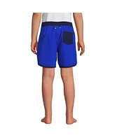 Lands' End Boys Active Stretch Curved Hem Long Board Short