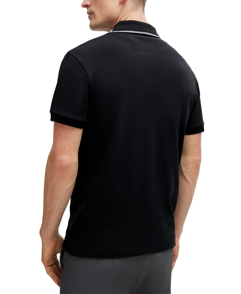 Boss by Hugo Men's Collar Graphics Slim-Fit Polo Shirt