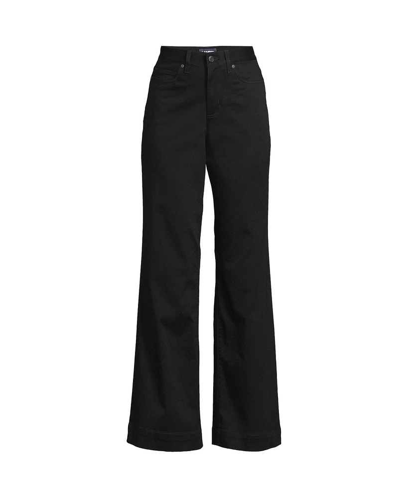 Lands' End Women's High Rise 5 Pocket Wide Leg Chino Pants