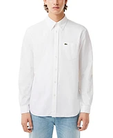 Lacoste Men's Woven Long Sleeve Button-Down Oxford Shirt