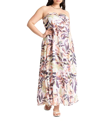 Eloquii Plus Size Strapless Cover Up Maxi Dress - Aurora
