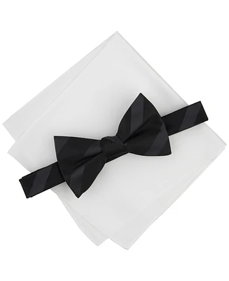 Alfani Men's Westfield Stripe Bow Tie & Solid Pocket Square Set, Created for Macy's