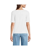 Lands' End Petite Supima Boatneck Top