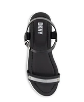 Dkny Little and Big Girls Cassie Metal Strap Open Toe Sandal