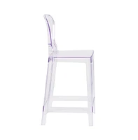 Emma+Oliver Ghost Counter Stool In Transparent Crystal With Tear Back