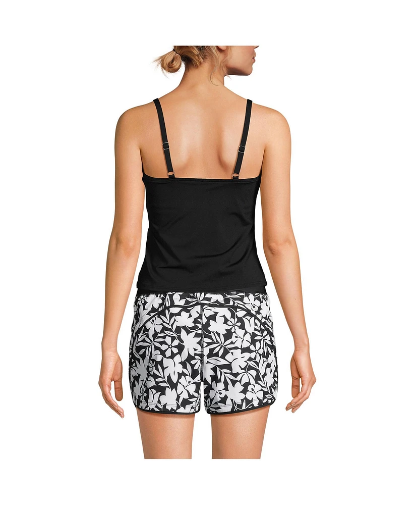 Lands' End Women's D-Cup Square Neck Tankini Swimsuit Top