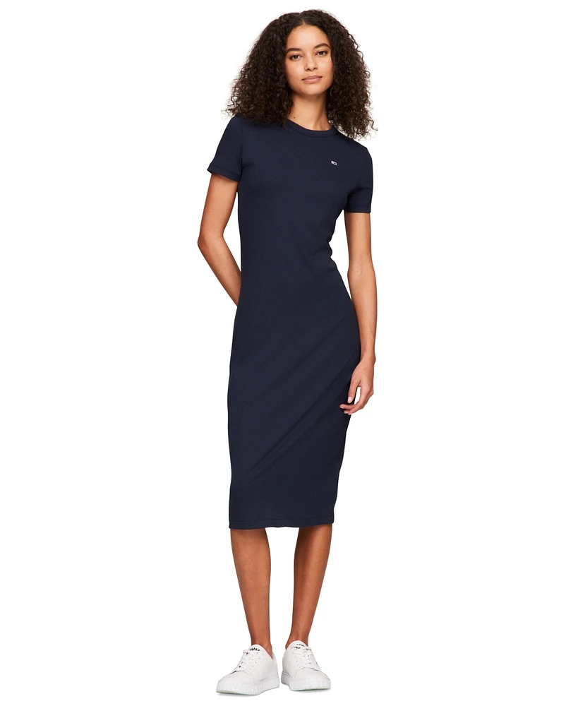 Tommy Jeans Women's Ribbed Bodycon Midi Dress