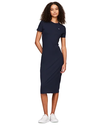 Tommy Jeans Women's Ribbed Bodycon Midi Dress