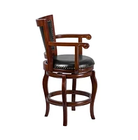 Aletta Series Panel Back Stool With Arms And Swivel Seat