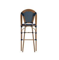 Sacha Set Of Two Stacking Bistro Bar Stools With Pe Seats And Backs Metal Frames For Indoor/Outdoor Use