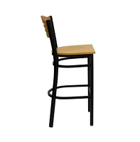 Slat Back Metal Restaurant Dining Barstool