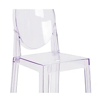 Ghost Counter Stool In Transparent Crystal With Oval Back