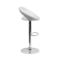 Rounded Orbit-Style Back Vinyl Swivel Adjustable Height Barstool