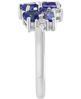 Effy Tanzanite (2-1/6 ct. t.w.) & Diamond (1/5 ct. t.w.) Mixed Cut Cluster Ring in 14k White Gold