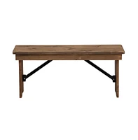 Antique Solid Pine Folding Farmhouse Style Bench