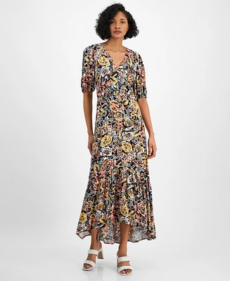 Tinsel Juniors' Floral Print High-Low Maxi Dress