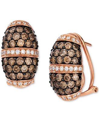 Le Vian Chocolate Diamond & Vanilla Diamond Pave Statement Earrings (3-1/5 ct. t.w.) in 14k Rose Gold