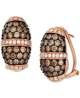 Le Vian Chocolate Diamond & Vanilla Diamond Pave Statement Earrings (3-1/5 ct. t.w.) in 14k Rose Gold