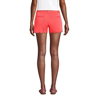 Lands' End Women's Mid Rise Scallop Hem 5" Chino Shorts