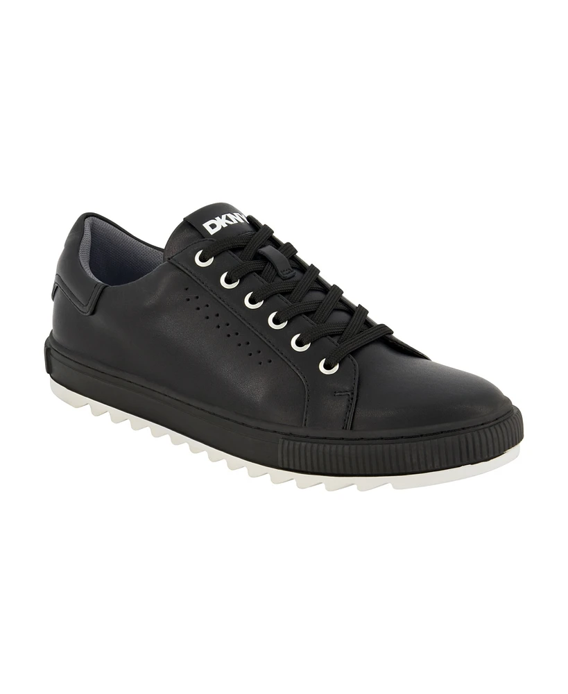 Dkny Men's Smooth Leather Sawtooth Sole Sneakers