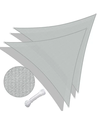 Yescom 22 Ft 97% Uv Block Triangle Sun Shade Sail Canopy Cover Net Outdoor Patio 2 Pack