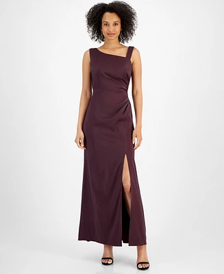 Alex Evenings Women's Asymmetric Neck Sleeveless Gown