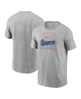 Nike Men's Heather Gray Texas Rangers Home Team Athletic Arch T-Shirt