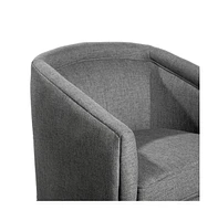 Wyn Upholstered Club Style Barrel Chair With Sloped Armrests And 360 Degree Swivel Base A Vinyl Wrap